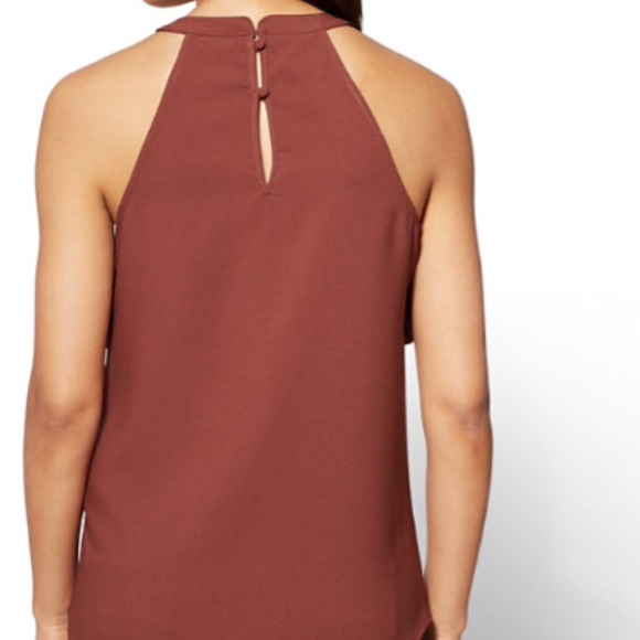 NEW ruffled halter blouse in cinnamon brandy - Picture 2 of 4